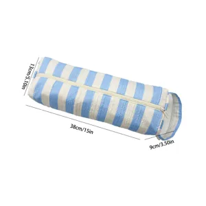 Borsa porta asciugacapelli a righe bianche e blu con dimensioni di 38x13x9 cm