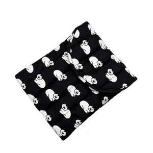 Funda acolchada negra para portátil de 15 pulgadas con estampado de gatos