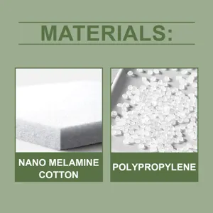 Close-up detail showcasing the high-quality nano melamine cotton and polypropylene materials.