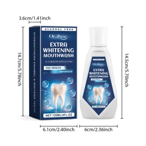 ORALHOE extra whitening mouthwash mint daily teeth care liquid 120ml bottle detail view