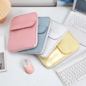 Funda de Poliéster Minimalista para Portátil Bolsa para Tablet Gran Capacidad Impermeable Antigolpes para iPad 11 13 Pulgadas Bolsa Vertical con Botón