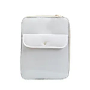 Funda protectora vertical para tableta iPad con bolsillo frontal y cremallera