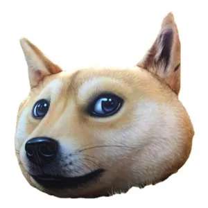 Divertido cojín reposacabezas de coche de felpa 3D Doge Shiba Inu y soporte suave para cuello