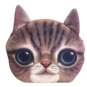 Kreative Umhängetasche in Katzenkopf-Form mit großen Augen und praktischer Kette