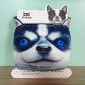 Atmungsaktive 3D-Baumwollmaske mit Tiergesicht und Husky-Druck für Erwachsene