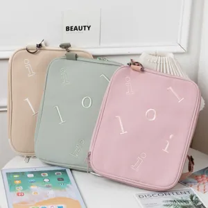 Detailed view of pastel colored tablet sleeves for iPad 11 and 13.3 inch MacBook Air