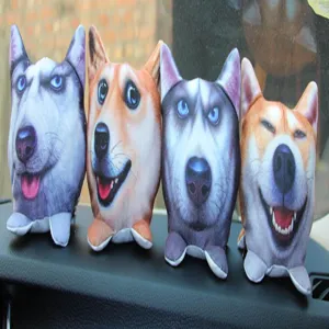 Juego de cuatro cabezas de perro 3D creativas para interior de coche con carbón