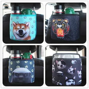 Poubelle de Voiture Dessin Animé Tissu Oxford Film d'Aluminium Sac de Rangement Suspendu Organisateur Intérieur Auto