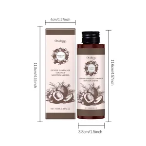 Oralhoe coconut mouthwash oil with 100ml capacity and natural herbal formula for fresh breath.