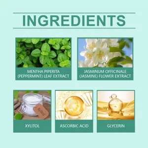 Infographie détaillée présentant des extraits de plantes et actifs naturels pour les soins bucco.