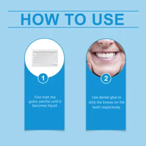Image d'instructions montrant comment utiliser les fausses dents avec de la gutta-percha.