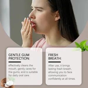 Coconut mouthwash detail image showcasing gentle gum protection and long-lasting fresh breath.