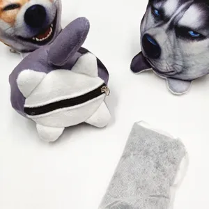 Peluche de cabeza de perro para coche con bolsa de carbón activado para purificar aire