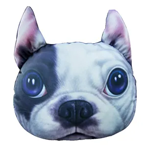 Reposacabezas de coche con forma de cabeza de perro 3D cojín cervical para asiento