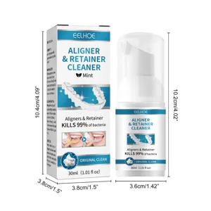 EELHOE Aligner und Retainer Reiniger Schaum 30ml, antibakterielle Zahnschienenpflege.