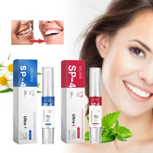 EELHOE SP-4 teeth whitening and gum care gel detail showcasing ingredients and brush.