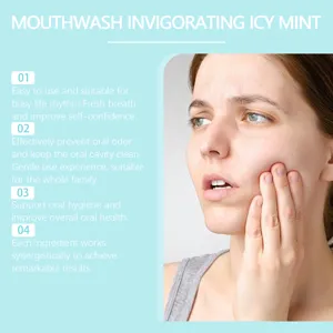 Rafraîchissez votre haleine avec ce bain de bouche à la menthe pour un nettoyage dentaire.