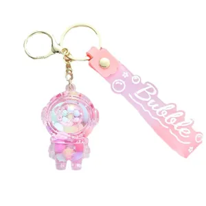 Leuke roze acryl astronaut sleutelhanger hanger met gekleurde kralen en Bubble band decor