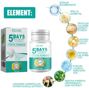 EELHOE Poudre Dentaire 5 Jours 50g Nettoyage Blanchissant Haleine Fraiche Soin.