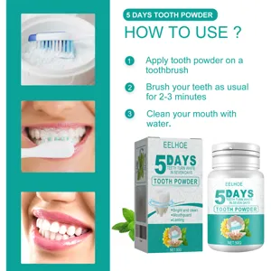 EELHOE poudre blanchiment des dents 5 jours nettoyer taches haleine fraîche 50g détail