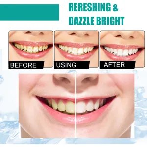 Poudre blanchiment dents comparaison avant apres detail image pour sourire eclatant propre.