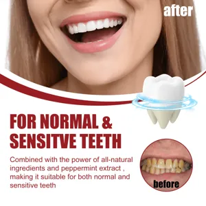 Whitening toothpaste for sensitive teeth with natural peppermint extract for a bright smile