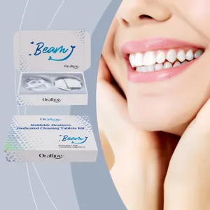 Oralhoe kit de protheses dentaires amovibles et comprimes nettoyants pour un sourire eclatant