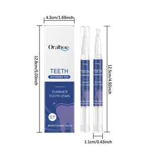 Set penna sbiancante denti Oralhoe 6ml, doppio pacco rimuove efficacemente le macchie dentali.