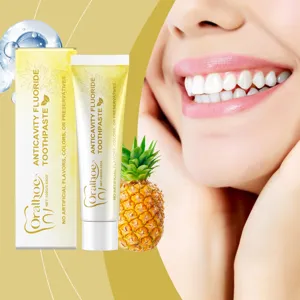 ORALHOE Pineapple Flavor Anti Cavity Fluoride Toothpaste Whitening Fresh Breath Daily Oral Care Cleaning Tooth Paste