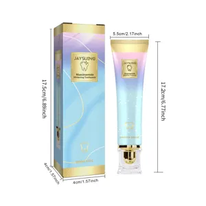 Detailansicht der Jaysuing Zahncreme Tube und Schachtel mit klaren Massangaben.