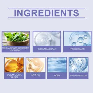 Ingredient detail graphic for oral care toothpaste showing active formula components.