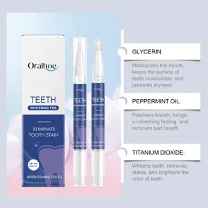 Oralhoe penna sbiancante per denti cura orale rimozione macchie gel fresco 6ml 2pz