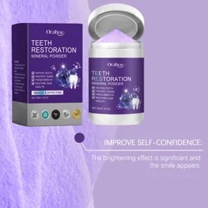 ORALHOE purple mineral tooth powder for gentle cleaning, whitening and fresh breath care 50g