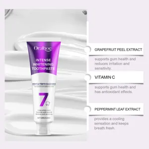 Oralhoe intense whitening toothpaste 120g with plant extracts and vitamin c for clean teeth.