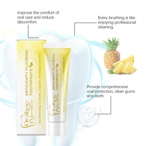 ORALHOE pineapple fluoride toothpaste 100g, anticavity daily oral care and gum protection.