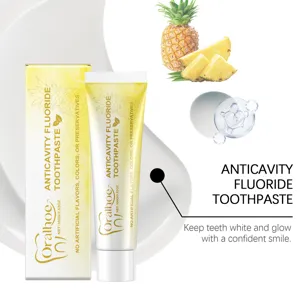 ORALHOE pineapple fluoride toothpaste 100g for gentle teeth whitening and fresh oral care.