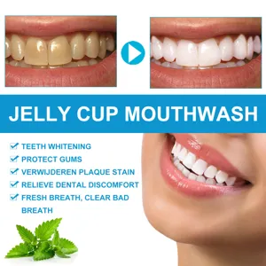 Bain de bouche en pot gelée portable Eelhoe pour haleine fraîche et blanchiment des dents.