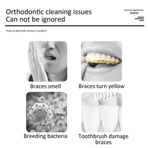 Mousse nettoyante pour appareil orthodontique, élimine efficacement les taches et rafraîchit.