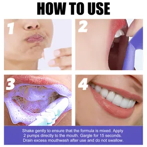 Instructions étape par étape pour le dentifrice mousse blanchissant V34. Utilisation.