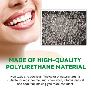 Kit de perles d'ajustement dentaire temporaire, matériau polyuréthane, aspect naturel.