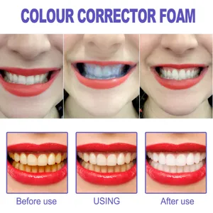 Mousse correctrice de couleur pour les dents, élimine les taches jaunes et haleine fraîche.