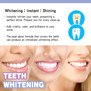 Teeth whitening pen detail view, effective stain removal for a bright, confident smile.