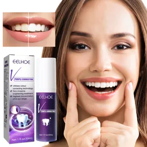 EELHOE dentifrice correcteur violet blanchiment des dents pour sourire éclatant et soin.