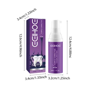 EELHOE mousse correctrice de couleur violette pour dents 30ml nettoie taches jaunes blanchiment