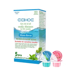 EELHOE bain de bouche tasse gelée portable 5pcs, extrait de plante haleine fraîche.