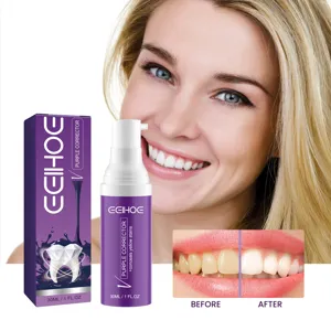 Mousse correcteur de dents violet pour blanchiment dentaire, élimine les taches jaunes 30ml