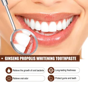 Ginseng Propolis Zahncreme für strahlend weiße Zähne, frischen Atem und Zahnfleischpflege.