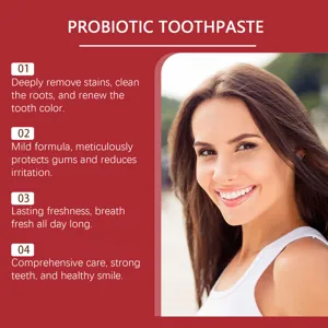 Primer plano de mujer sonriente con dientes limpios, destacando los beneficios del cuidado bucal.
