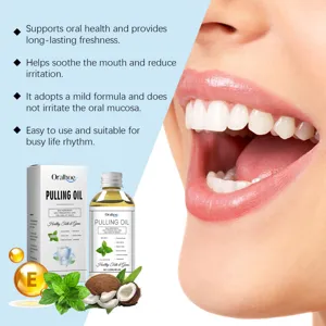 Oralhoe coconut oil pulling mouthwash 120ml for fresh breath oral care and healthy teeth.
