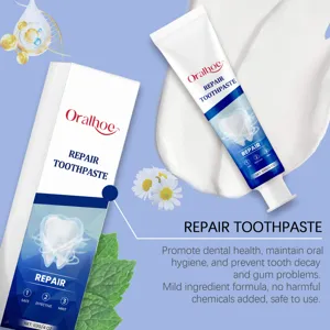 Dentifrice réparateur Oralhoe pour les soins bucco-dentaires quotidiens, nettoyage doux.